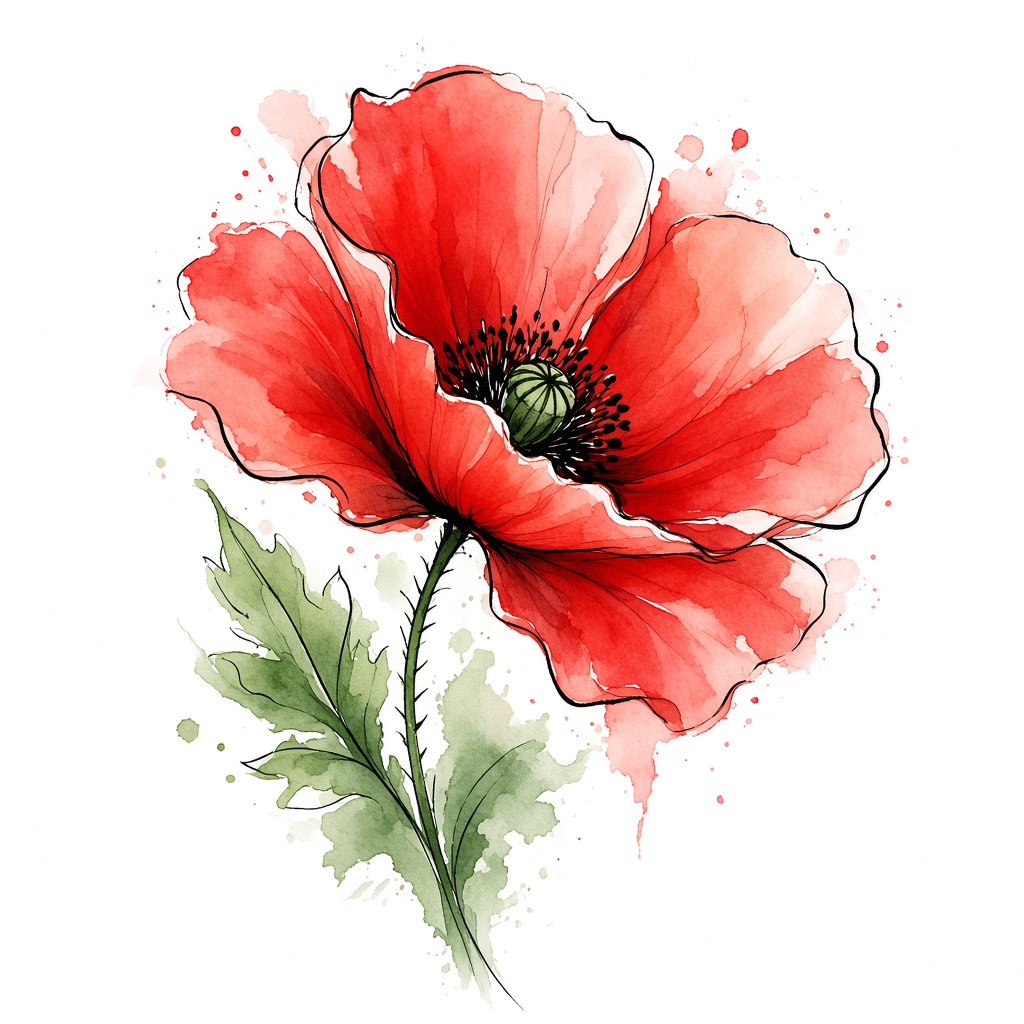 Watercolor tattoo style