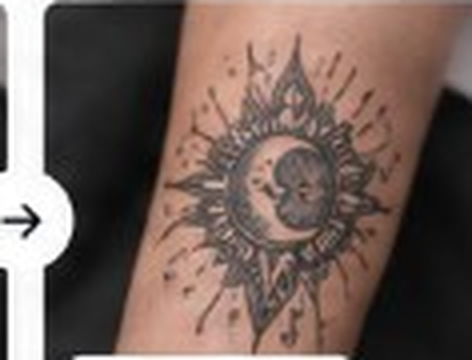 Reworked ornamental sun and moon tattoo