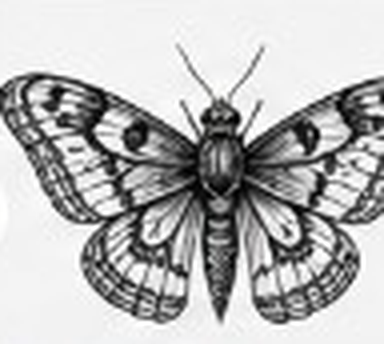Butterfly converted into tattoo linework