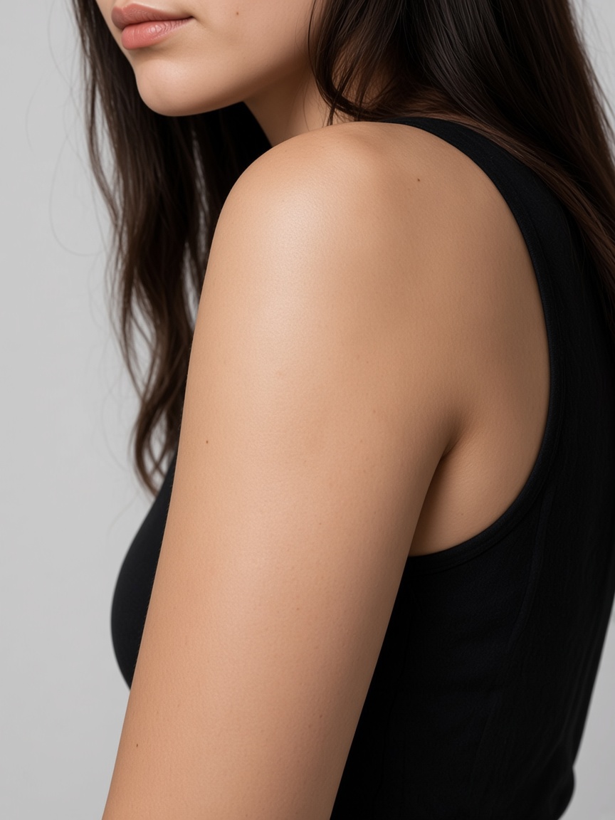 Bare shoulder before a tattoo try-on